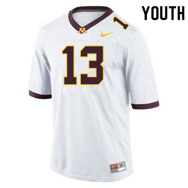 Youth #13 James Gordon IV Minnesota Golden Gophers College Football Jerseys Sale-White - Click Image to Close